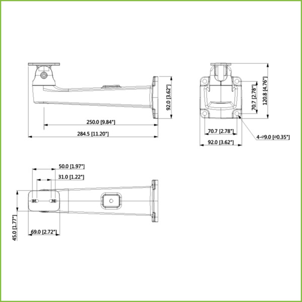 Dahua PFB605W-SG Soporte pared pasa-cable para IPC-HFS7xxx color gris (1)