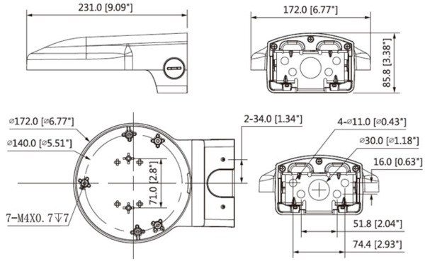 Dahua PFB720WA Soporte pared Anti-Corrosión para IPC-HDBW8232E-Z-SL (1)