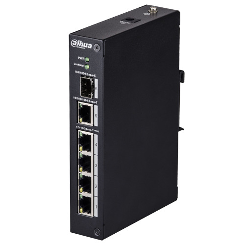 DAHUA PFL2106-4ET-96 Switch ePoE Branded - 4 puertos PoE + 1 Uplink RJ45 - Velocidad 10/100 Mbps - Potencia máxima total 96 W -