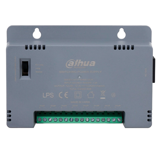 DAHUA PFM344D-8CH Fuente de alimentación conmutada - Entrada AC 185-240V - 50/60Hz 1.5A - Potencia total 60W - 8 salidas - Volta (1)