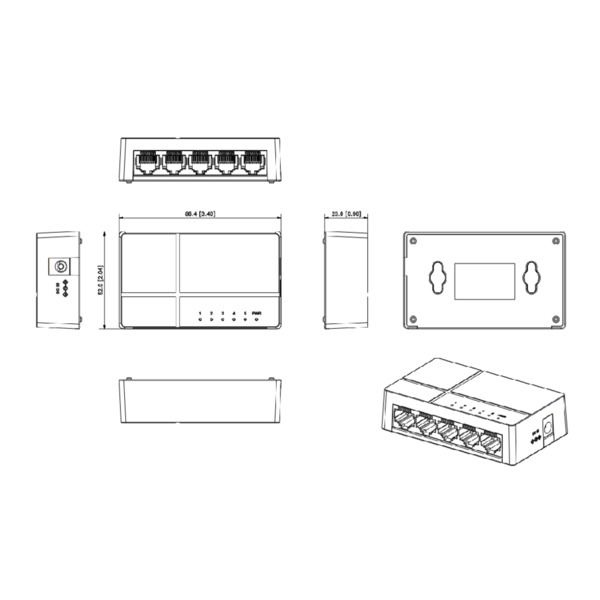 Dahua PFS3005-5ET-L-V2 Switch 5 puertos 10/100 No_Manejable Layer2 (1)