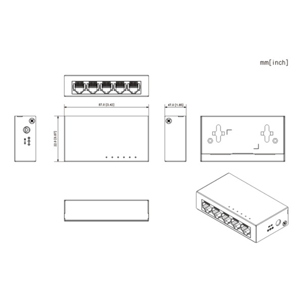 Dahua PFS3005-5GT-V2 Switch 5 puertos Gigabit No_Manejable Layer2 (1)