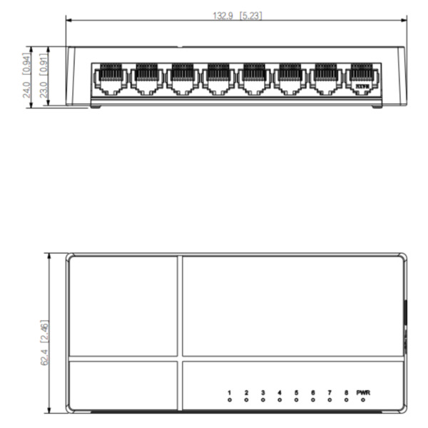 Dahua PFS3008-8GT-L-V2 Switch 8 puertos 10/100/1000 Gigabit Layer2 (1)