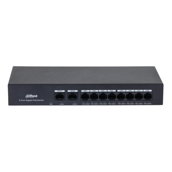 Dahua PFS3010-8GT-65 Switch PoE 8 puertos Gigabit + 2RJ45 Uplink Gigabit 65W No_Gestionable Layer2 (1)