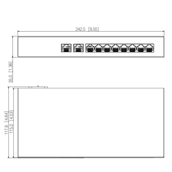 Dahua PFS3010-8GT-65 Switch PoE 8 puertos Gigabit + 2RJ45 Uplink Gigabit 65W No_Manejable Layer2 (3)