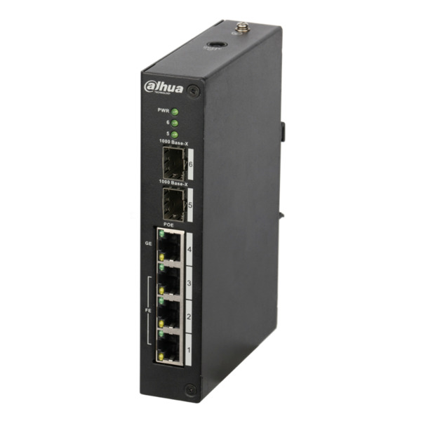 Dahua PFS3206-4P-120 Switch Rango Temp Extendida PoE 3 puertos 10/100 + 1 puerto Gigabit + 2SFP 120W No_Manejable Layer2