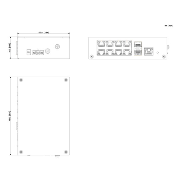 Dahua PFS3211-8GT-120 Switch PoE 2.0 8 puertos Gigabit +2SFP Uplink +1RJ45 Uplink Gigabit 120W No_Manejable Layer2 (1)