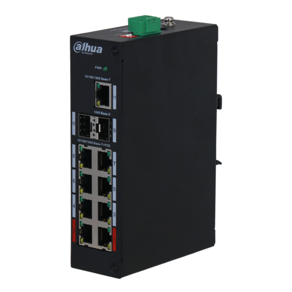Dahua PFS3211-8GT-120 Switch PoE 2.0 8 puertos Gigabit +2SFP Uplink +1RJ45 Uplink Gigabit 120W No_Manejable Layer2