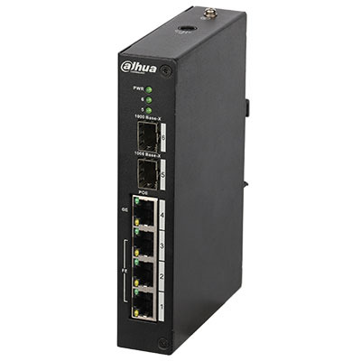 Dahua PFS4206-4P-96 Switch Rango Temp Extendida PoE 3 puertos 10/100 + 1 puerto Gigabit + 2SFP 96W 802.3at Manejable Layer2