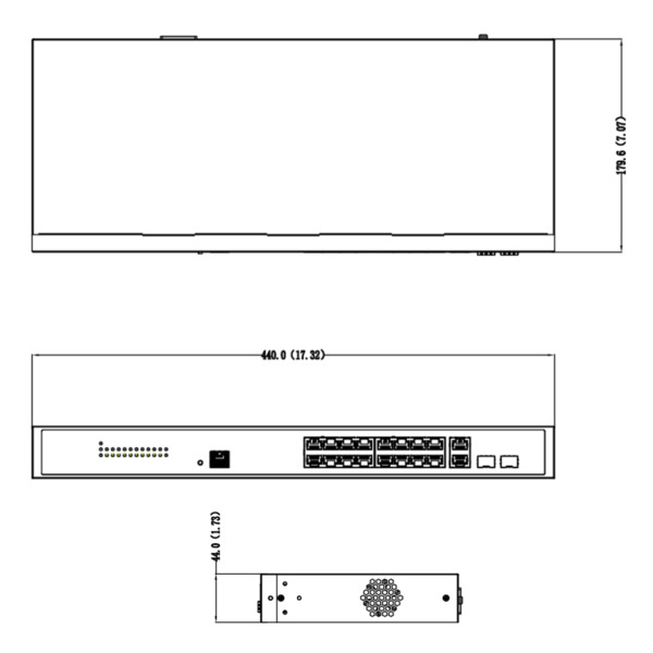 Dahua PFS4218-16GT-130 Switch PoE 2.0 16 puertos Gigabit + 2 Combo Gigabit RJ45/SFP Uplink 130W Manejable Layer2 (3)