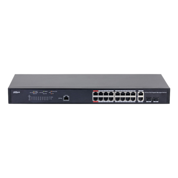 Dahua PFS4218-16GT-130 Switch PoE 2.0 16 puertos Gigabit + 2 Combo Gigabit RJ45/SFP Uplink 130W Manejable Layer2 (1)