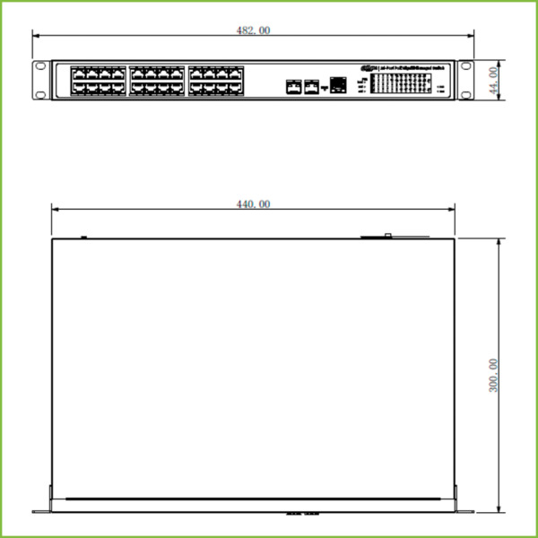 Dahua PFS4226-24GT-360 Switch PoE 24 puertos 10/100/1000 + 2 Uplink Gigabit SFP 360W 802.3at Manejable Layer2 (1)