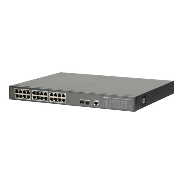 Dahua PFS4226-24GT-360 Switch PoE 24 puertos 10/100/1000 + 2 Uplink Gigabit SFP 360W 802.3at Manejable Layer2
