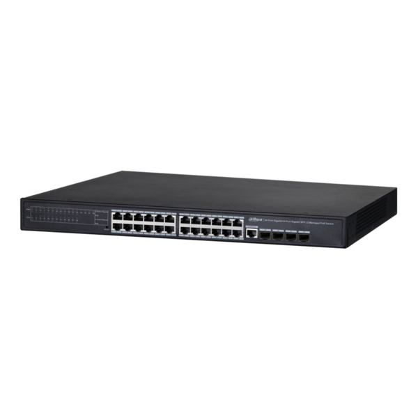 Dahua PFS4428-24GT-370 Switch PoE 24 puertos Gigabit + 4 Uplink Gigabit 370W 802.3at Manejable Layer2