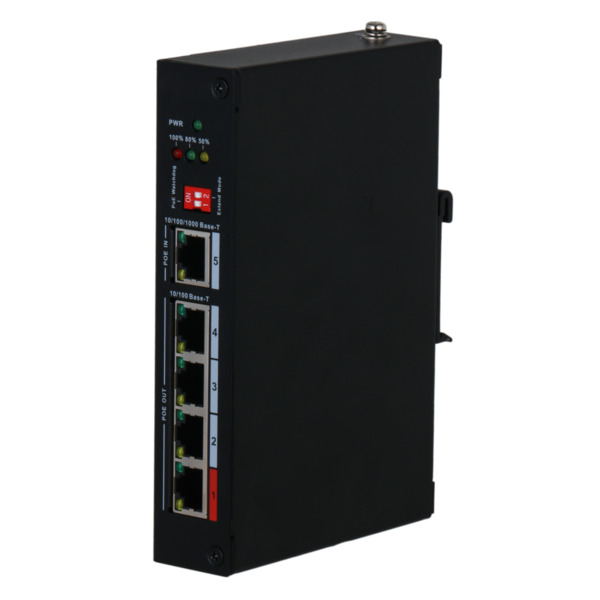 DAHUA PFT1500 Dahua - Extensor PoE  - Permite ampliar el alcance de la alimentación POE - Velocidad 4x 10/100Mbps + 1x 10/100/10 (1)