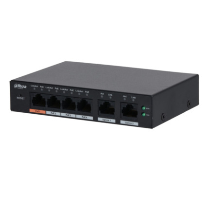 Comprar Dahua S4100-4ET2ET-60-C Switch PoE 2.0 4 puertos 10/100 + 2RJ45 Uplink 10/100 60W Manejable en Cloud Layer2