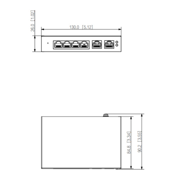 Dahua S4100-4GT2GT-60-C Switch PoE 2.0 4 puertos Gigabit + 2RJ45 Uplink Gigabit 60W Manejable en Cloud Layer2 (1)