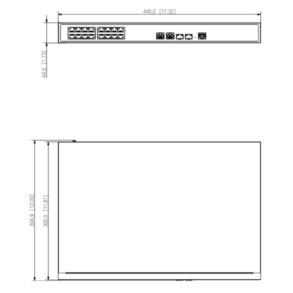 Dahua S4220-16GT-240 Switch PoE 16 puertos Gigabit + 2 Uplink Gigabit RJ45 + 2SFP Gigabit 240W Manejable Layer2 (1)