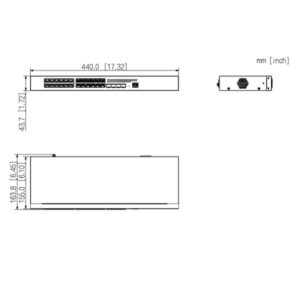 Dahua S5428-12GF12GT4XF Switch 12 puertos Gigabit + 12 Uplink Gigabit SFP + 4 Uplink SFP+ 10Gbps Gestionable en Cloud Layer2 (2)