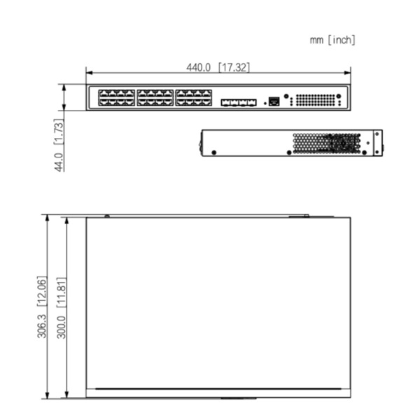 Dahua S5428-24GT4XF-360 Switch 24 puertos Gigabit + 4 Uplink Gigabit SFP+ 10Gbps 360W Manejable en Cloud Layer2 (2)
