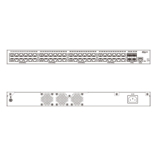Dahua S5452-48GT4XF Switch 48 puertos Gigabit + 4 Uplink SFP+ 10Gbps Gestionable Layer2 (3)