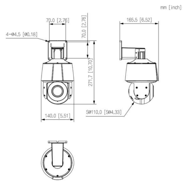 Dahua SD3A400-GN-A-PV Cámara PT IP 4M H265 FULL COLOR dWDR Iluminación Dual LED30m/IR30m 4mm Starlight IP66 PoE AUDIO MIC AI (2)