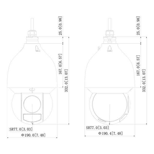 Dahua SD5A225GB-HNR Domo PTZ IP 2M DN WDR Starlight IVS SMD IR150m 25X IP67 IK10 PoE+ AUDIO E/S AI (1)