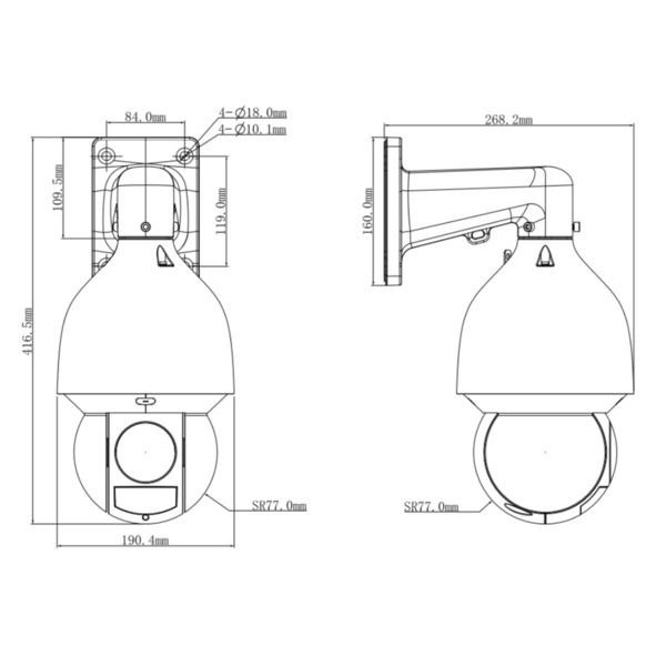 Dahua SD5A432GB-HNR Domo PTZ IP 4M DN WDR Starlight IVS SMD IR150m 32X IP67 IK10 PoE+ AUDIO E/S AI (1)