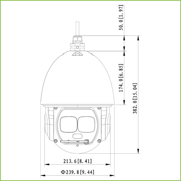 Dahua SD6AL233XA-HNR Domo PTZ IP AI 2M DN WDR Starlight Laser 550m 33X 3D IP67 Hi-POE AUDIO E/S (1)