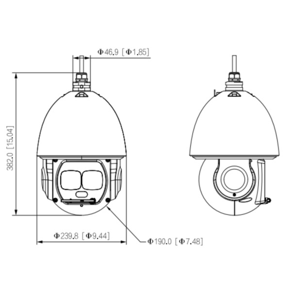 Dahua SD6AL445GB-HNV-IR Domo PTZ IP 4M WDR Starlight IR300m 45x IP67 Hi-POE AUDIO E/S AI (1)