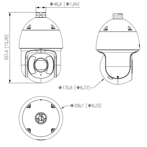 Dahua SD6CE245GB-HNR Domo PTZ IP 2M DN H265 WDR Starlight IR250m 45X IP67 IK10 PoE+ AUDIO E/S AI (1)