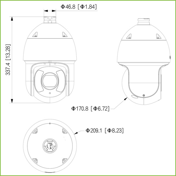 Dahua SD6CE245XA-HNR Domo PTZ IP AI 2M DN WDR Starlight IVS IR250m 45X IP67 IK10 PoE+ AUDIO E/S (1)