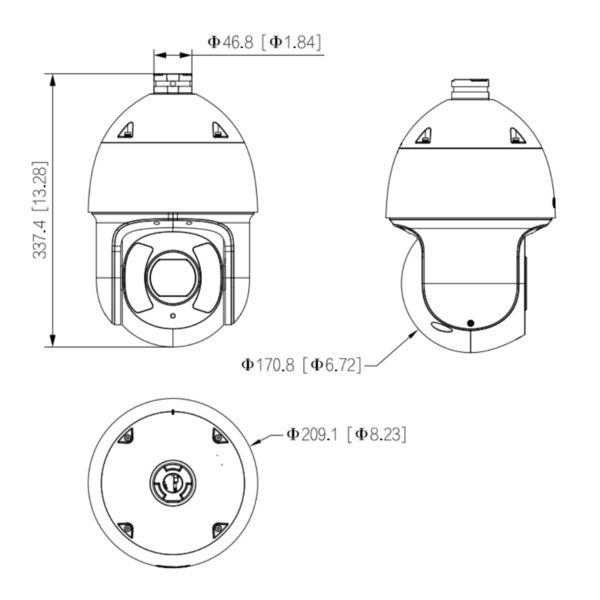 Dahua SD6CE445GB-HNR Domo PTZ IP 4M DN WDR Starlight IVS IR250m 45X IP67 IK10 PoE+ AUDIO E/S AI (1)