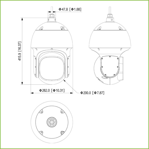 Dahua SD8A840-HNF-PA Domo PTZ IP 8M H265 DN WDR140dB Starlight+ IR500m 40X 3D IP67 Hi-POE AUDIO E/S AI (1)