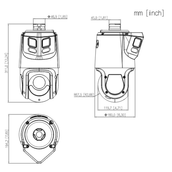 Dahua SDT4E425-8P-GB-APV1-0280-S2 Domo Dual-PTZ IP 8M+4M TiOC WDR Iluminación Dual LED50m/IR100m 25x IP66 PoE AUDIO E/S AI (1)