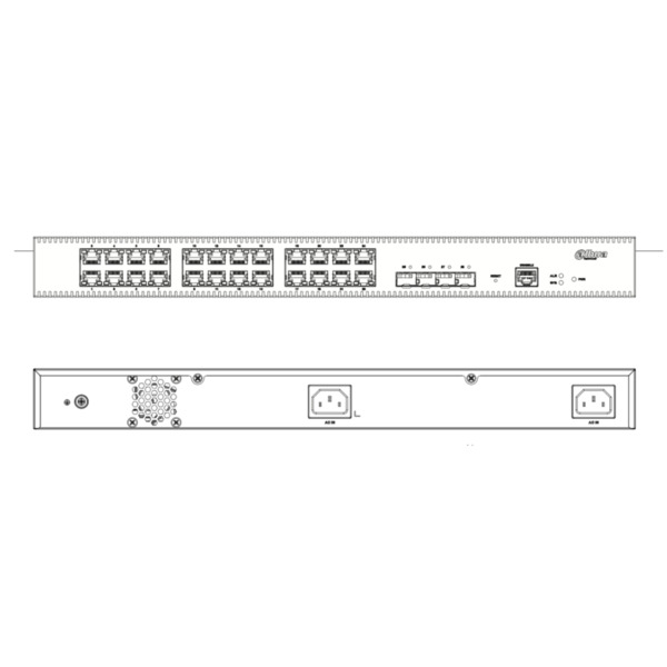 Dahua SG5028X Switch 24 puertos Gigabit + 4 Uplink 10G SFP+ Manejable Layer2 (2)