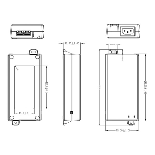 Dahua TAM01GT01GT-75 Inyector Midspan HighPOE 1 Puerto 802.3at/af 75W max Gigabit (1)