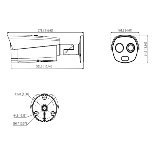 Dahua TPC-BF4441-B25F8-BW-S2 Cámara Térmica IP DUAL 400*300 25mm + 4M 8mm IP67 12V PoE (1)