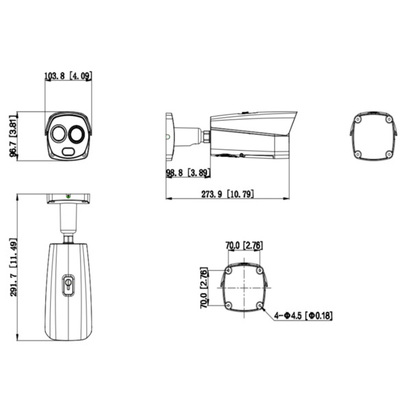 Dahua TPC-BF4441-B9F4-DC-S2-V1 Cámara Térmica IP DUAL 400*300 9mm + 4M 4mm IP67 12V PoE (1)