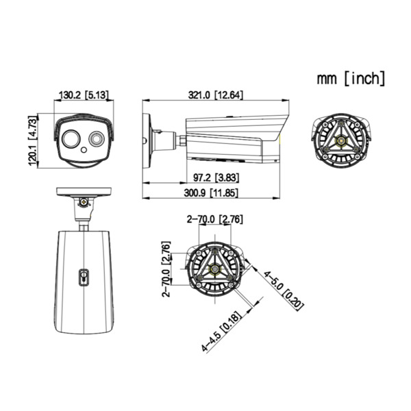 Dahua TPC-BF5441-TB7F4-BM-S2 Cámara Híbrida IP Termográfica 400*300 7.5mm + 4M 4mm IP67 12V PoE AUDIO E/S (3)