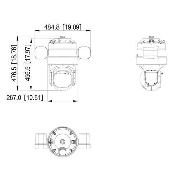 Dahua TPC-SDA8441-B25 Domo PTZ Híbrido IP Térmico 400*300 25mm + 4M 5.5–248mm 45x IR250m IP66 AUDIO E/S AI (1)
