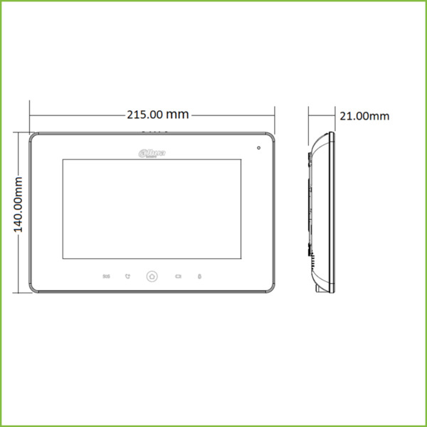 Dahua VTH5221DW-S2 Monitor Interior 7" de Superficie para Videoportero IP WiFi PoE SD 6E 1S Alarma Blanco (2)