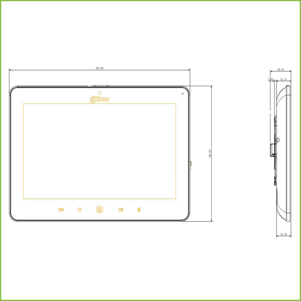 Dahua VTH5241DW-S2 Monitor Interior 10" de Superficie para Videoportero IP WiFi PoE SD 6E 1S Alarma Blanco (1)