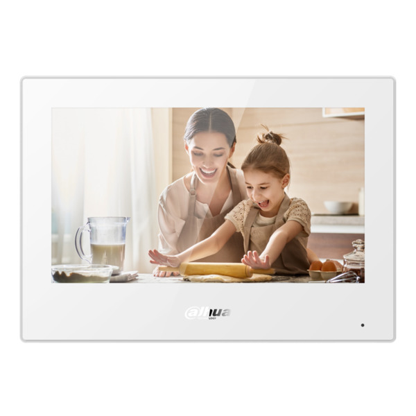 Dahua VTH5321GW-W Monitor Android Interior 7" de Superficie para Videoportero IP WiFi Pantalla Táctil PoE SD 8E/1S Alarma Blanco