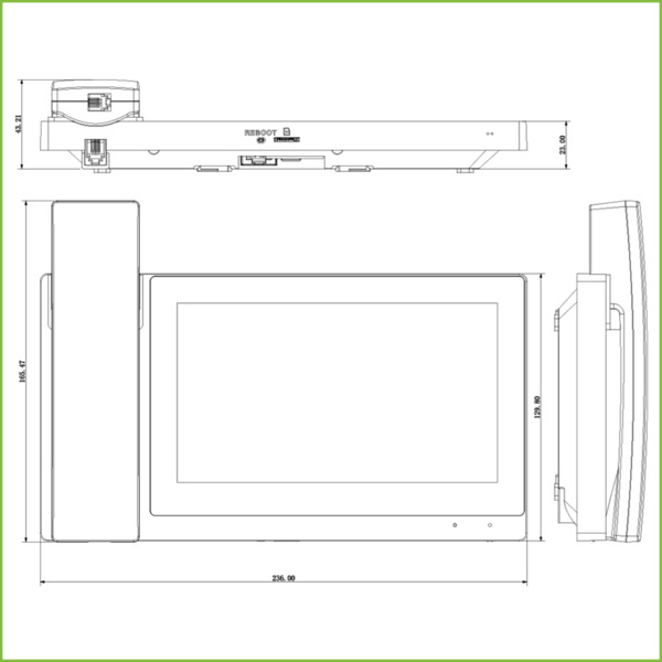 Dahua VTH5421E-H Monitor Interior 7" de Superficie para Videoportero IP Pantalla Táctil PoE SD 6E 1S Alarma Negro (1)
