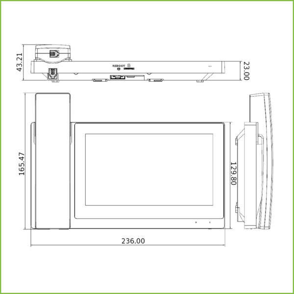 Dahua VTH5421EW-H Monitor Interior 7" de Superficie para Videoportero IP Pantalla Táctil PoE SD 6E 1S Alarma Blanco (1)