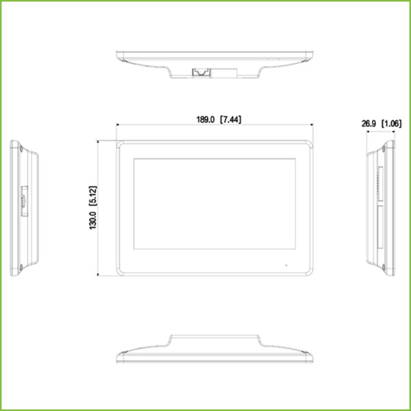 Dahua VTH5422HB Monitor Interior 7" de Superficie para Videoportero IP de 2-hilos Pantalla Táctil PoE SD 6E 1S Alarma Negro (1)