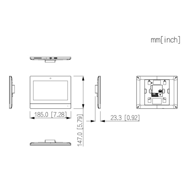 Dahua VTH8A21KMS-CW Monitor Interior 7" de Superficie para Videoportero IP WiFi PoE SD 6E 1S Alarma Negro con Cámara frontal (3)