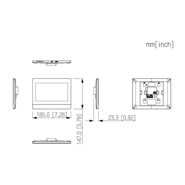 Dahua VTH8A21KMS-W Monitor Interior 7" de Superficie para Videoportero IP WiFi PoE SD 6E 1S Alarma Negro (3)
