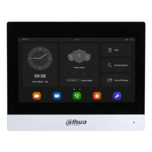 Dahua VTH8A21KMS-W Monitor Interior 7" de Superficie para Videoportero IP WiFi PoE SD 6E 1S Alarma Negro
